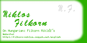 miklos filkorn business card